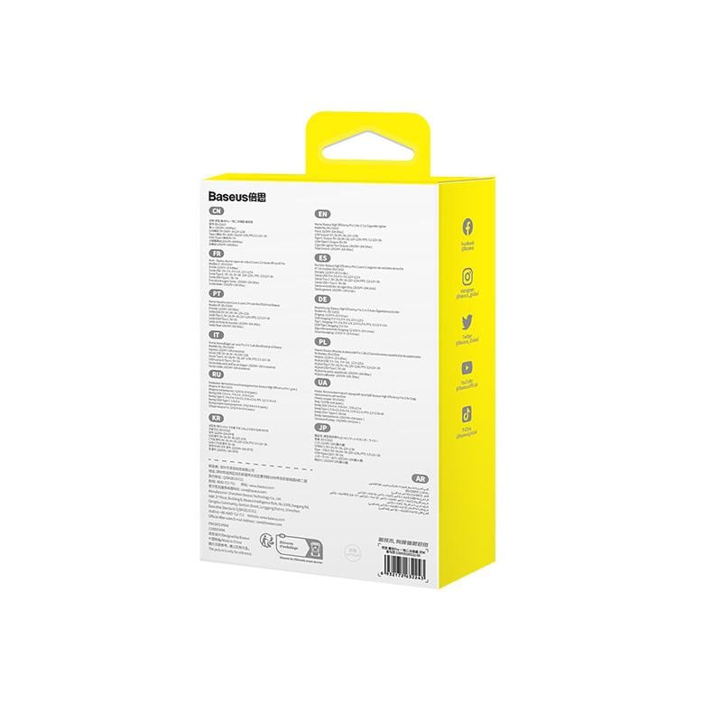 Зарядний пристрій автомобільний для BASEUS High Efficiency Pro 1-for-2 Car Cigarette Lighter 30W Cosmic Black (C00455300121-00) - фото 3 Зарядний пристрій автомобільний для BASEUS High Efficiency Pro 1-for-2 Car Cigarette Lighter 30W Cosmic Black (C00455300121-00) - фото 3