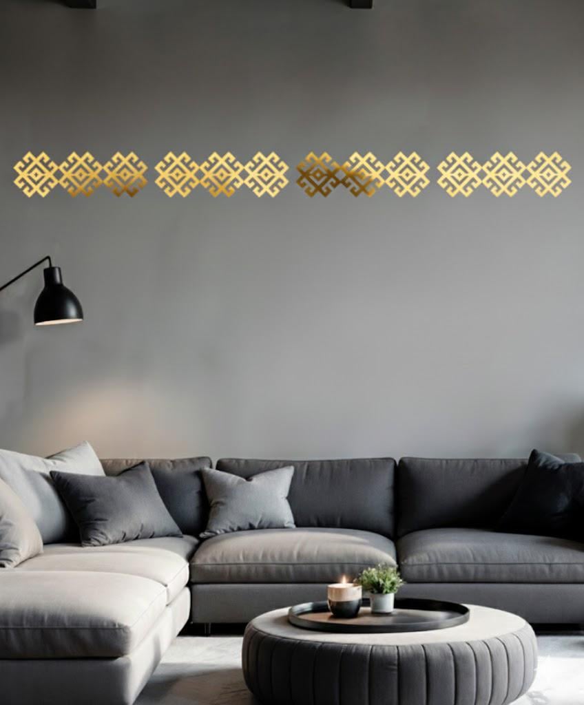 Комплект зеркальных вышиванок DFA для декора стен и мебели к шт. Золотой (YA00103-2-G)