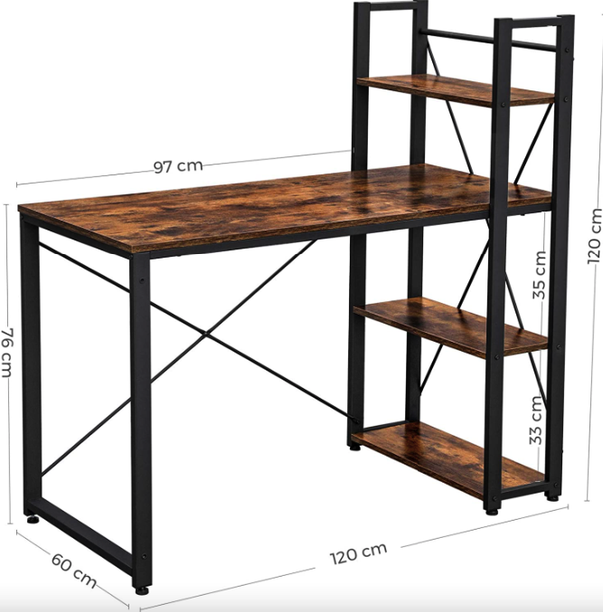 Комп'ютерний стіл з боковими полицями Leobert Devoko Loft (4627) - фото 3