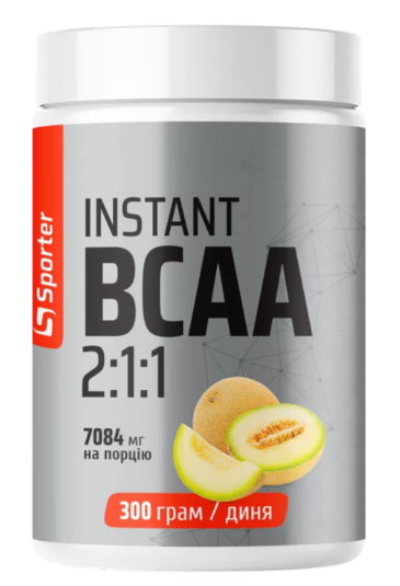 Амінокислоти незамінні ВСАА з вітамінами групи Б Sporter Instant BCAA 2:1:1 Диня 300 г