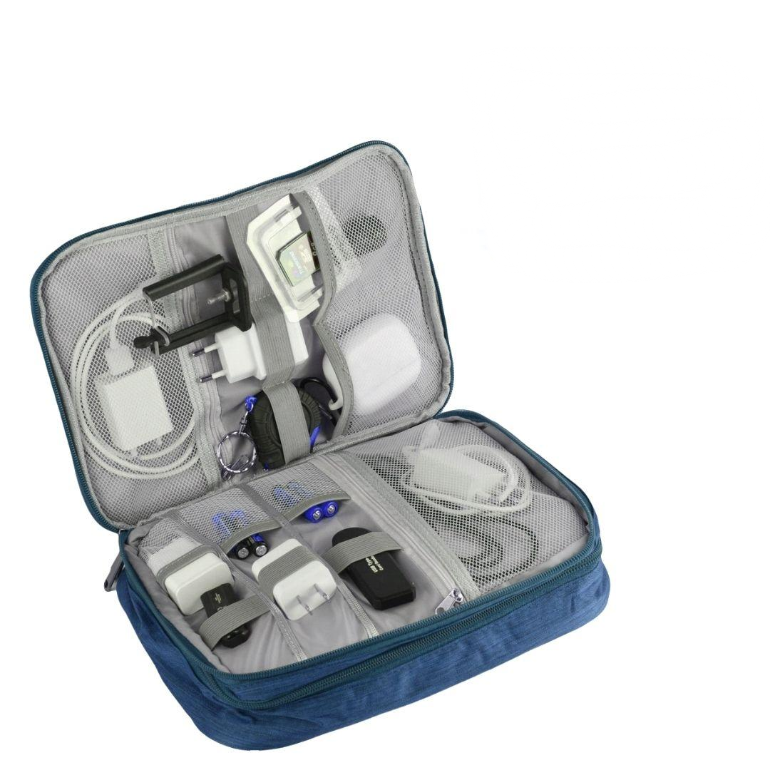 Органайзер сумка для зарядних пристроїв та гаджетів Travel 27х20х10 см Синій (2908)