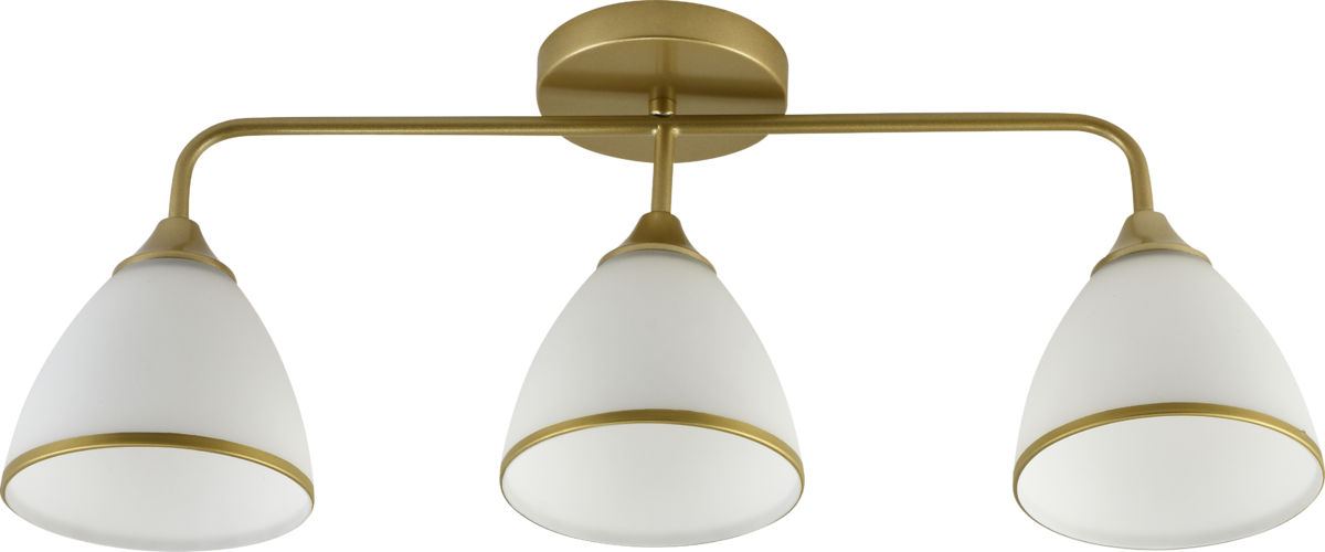 Люстра потолочная Light House SRS-20726/3 плафон белый с каймой Золотой