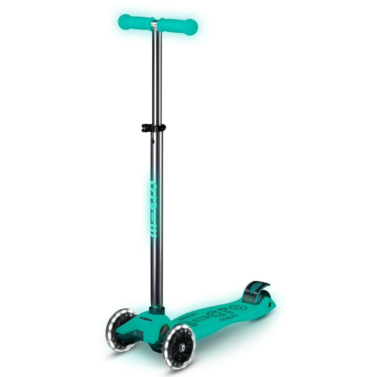 Самокат Micro Maxi Deluxe Glow LED Желейный зеленый (MMD365-ks)