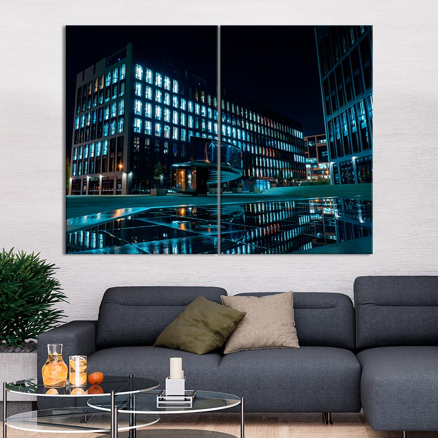 Настінний декор Вечірні вогні бізнес-ценру в Нью-Йорку 165x122 см (A834-2)