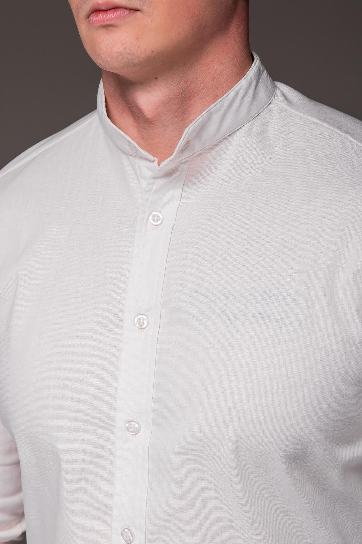 Рубашка мужская льняная с длинным рукавом M Белый (24771/2/2) - фото 8 Рубашка мужская льняная с длинным рукавом M Белый (24771/2/2) - фото 8