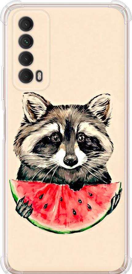 Чехол на Huawei P Smart 2021 Енотик с арбузом (4605sp-2100-42517)