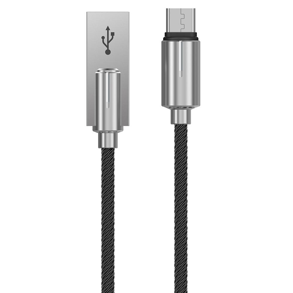Кабель Devia Storm Zinc Alloy microUSB 2,1A 1 м Черный (10660)