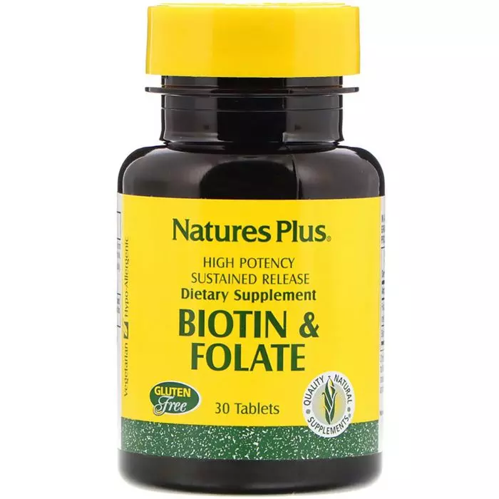 Биотин и фолиевая кислота Nature's Plus 30 таблеток (NTP1792)