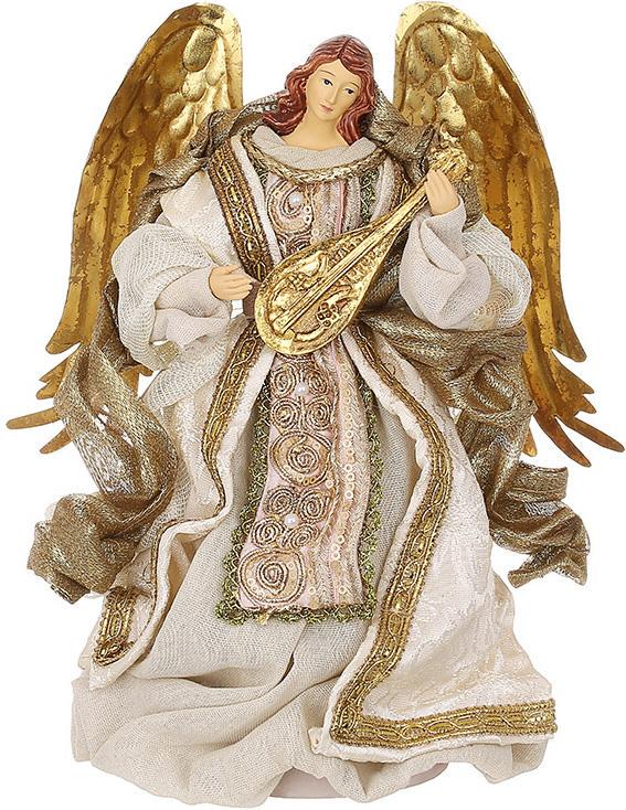 Фигура декоративная рождественский ангел в золотом 26 см