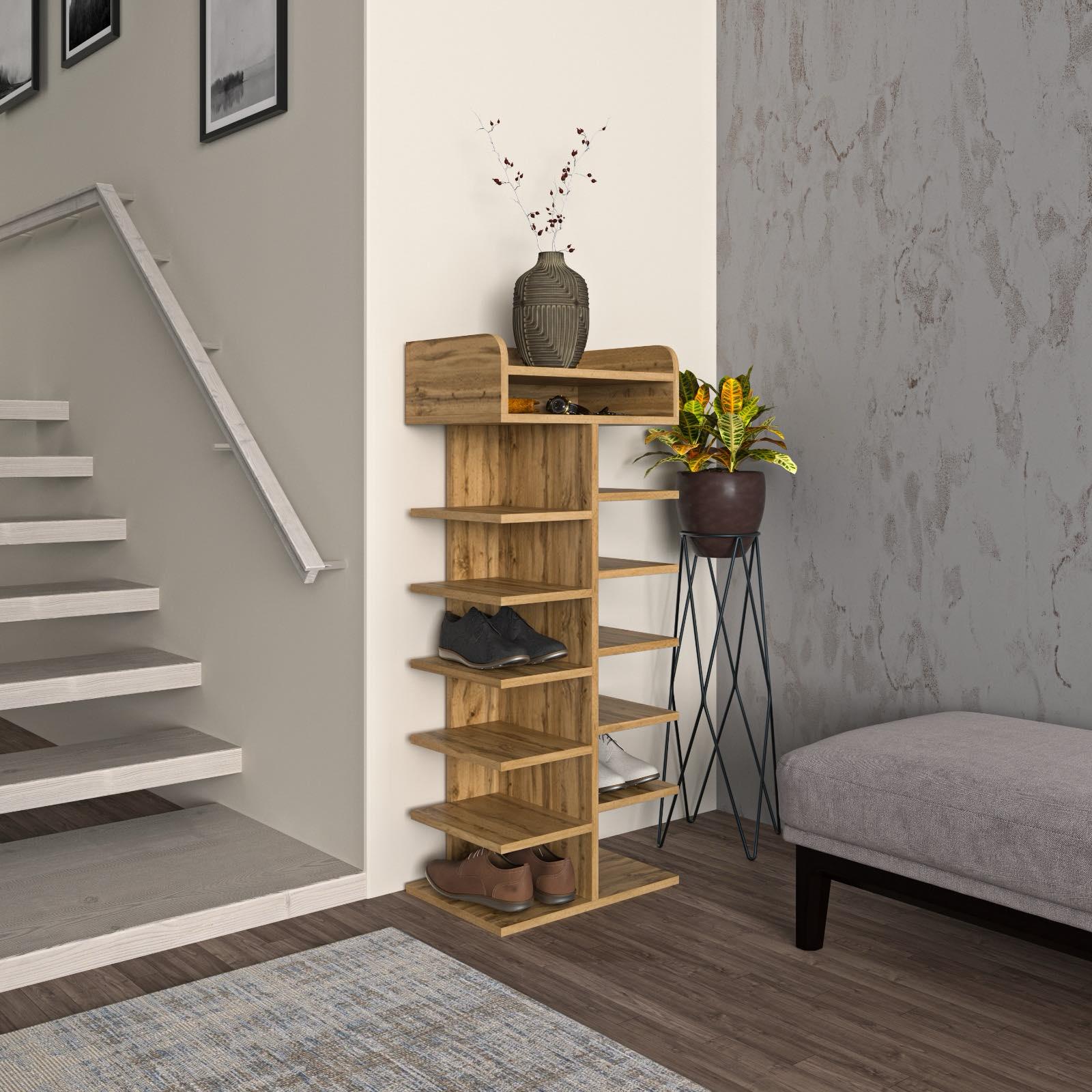 Полиця-підставка для взуття підлогова MEBLIBUD LADDER 50х34х120 Дуб аппалачі - фото 2 Полиця-підставка для взуття підлогова MEBLIBUD LADDER 50х34х120 Дуб аппалачі - фото 2