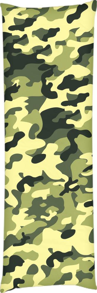 Подушка дакимакура Камуфляж Зеленые листья 40x100 см (13534003)