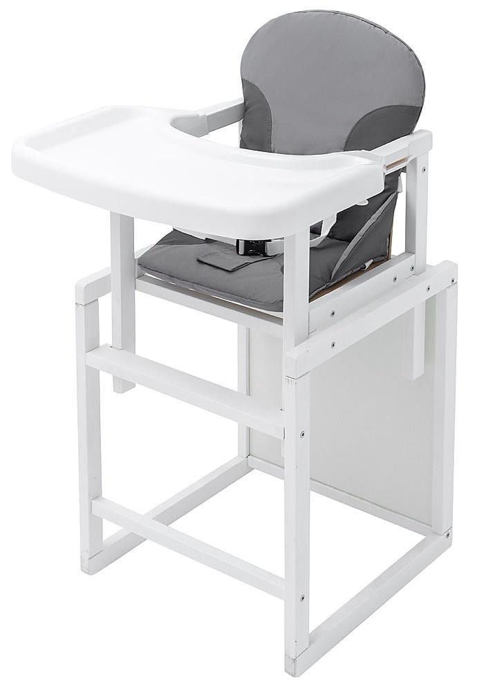 Стульчик-трансформер детский для кормления Babyroom Винни-240 деревянный 47х50х93 см Бело-серый (150-7-626016)