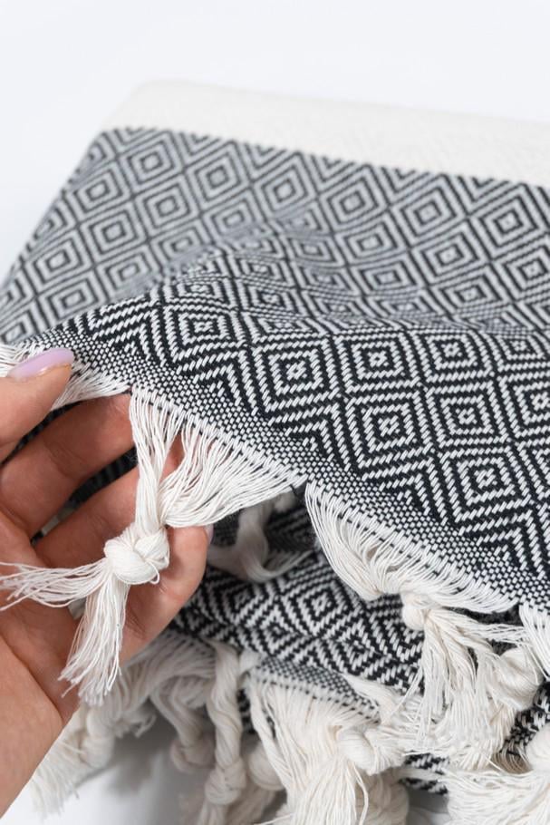 Полотенце пляжное Peshtemal Elmas 100х180 см Черное (26924029) - фото 5