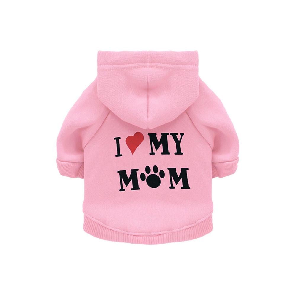 Худи для кошек и небольших собак I love my mom L Розовый (TA0139_2)