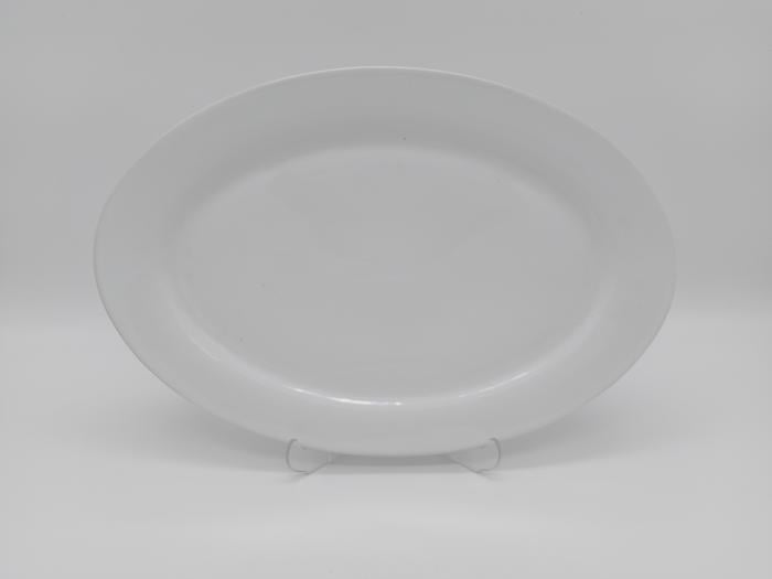 Блюдо овальное Гладь сервировочное керамическое 35x24 см Белый (438593489)
