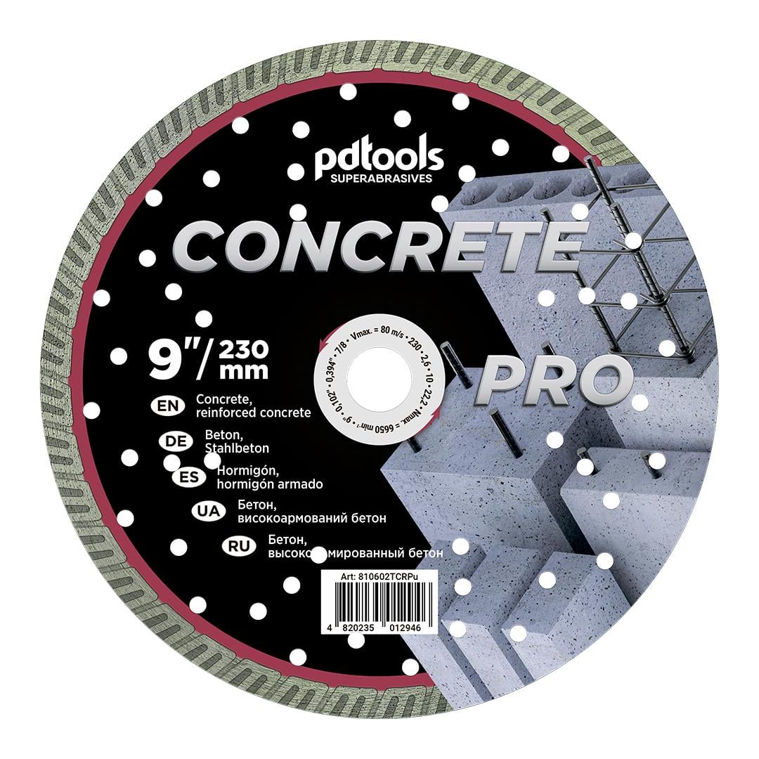 Круг алмазный отрезной PDTools 230 CONCRETE PRO TURBO для ручного инструмента (37772327)