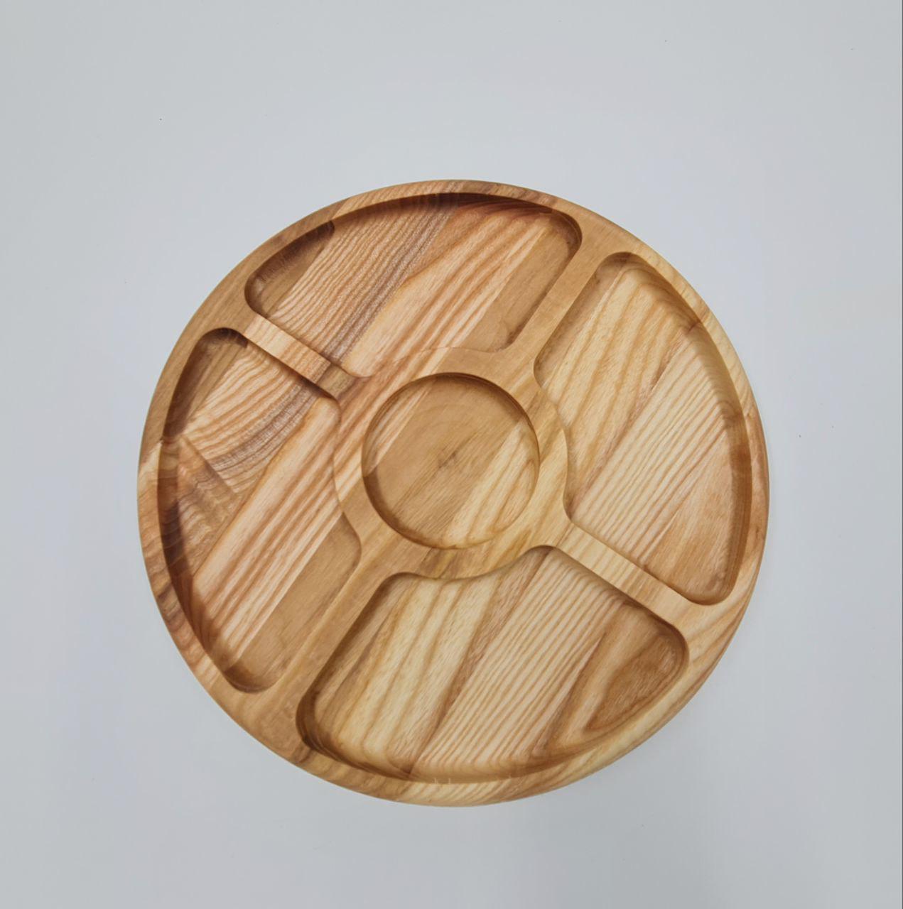 Дошка для сервірування багатосекційна дерев'яна d 30 см (IN33)