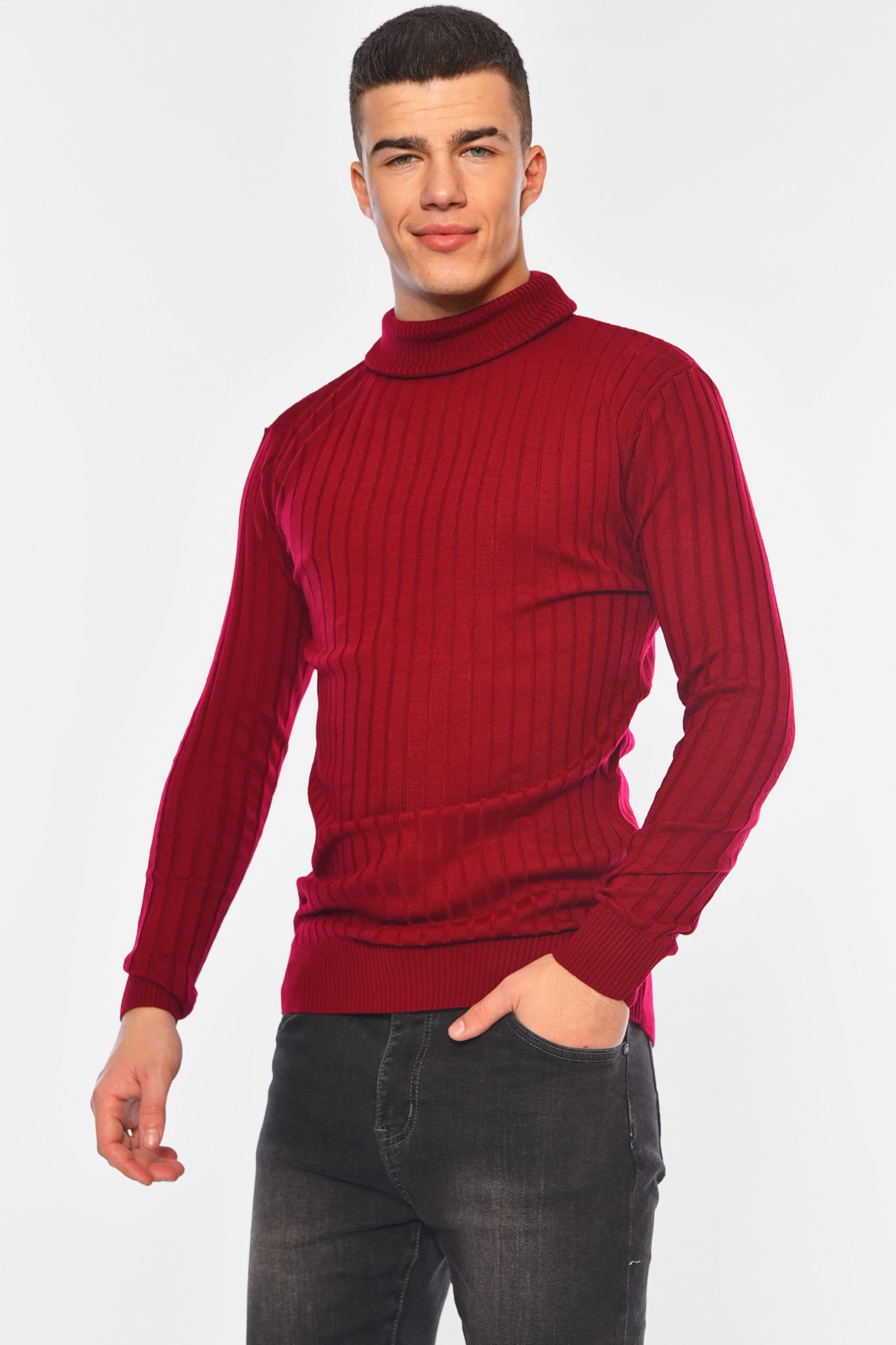 Свитер мужской однотонный XL Бордовый (194509) Свитер мужской однотонный XL Бордовый (194509)