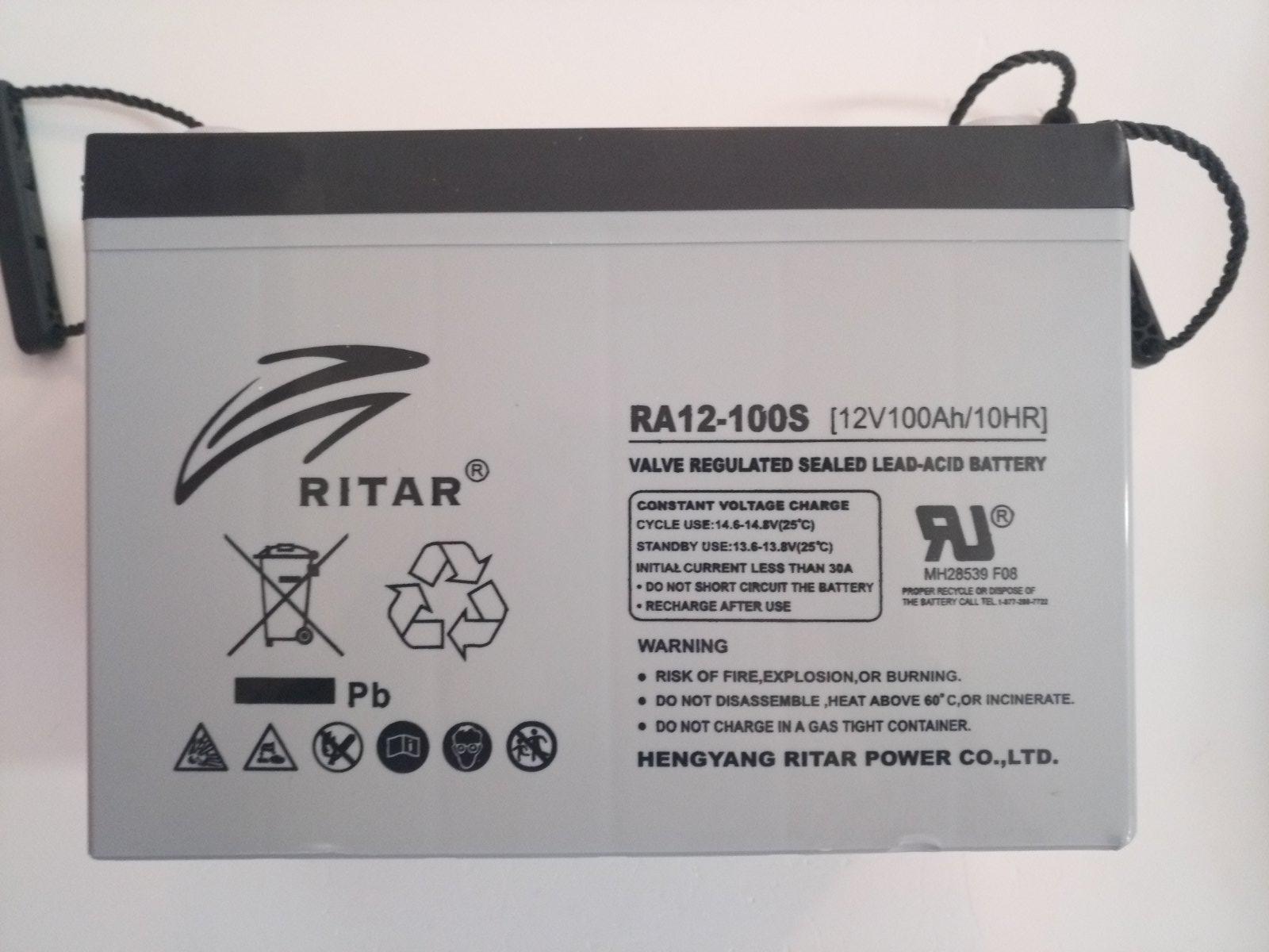 Акумуляторна батарея Ritar AGM RA12-100S Case Q1 12V 100,0 Ah 307x169x215 мм 26,5 кг Grey - фото 3