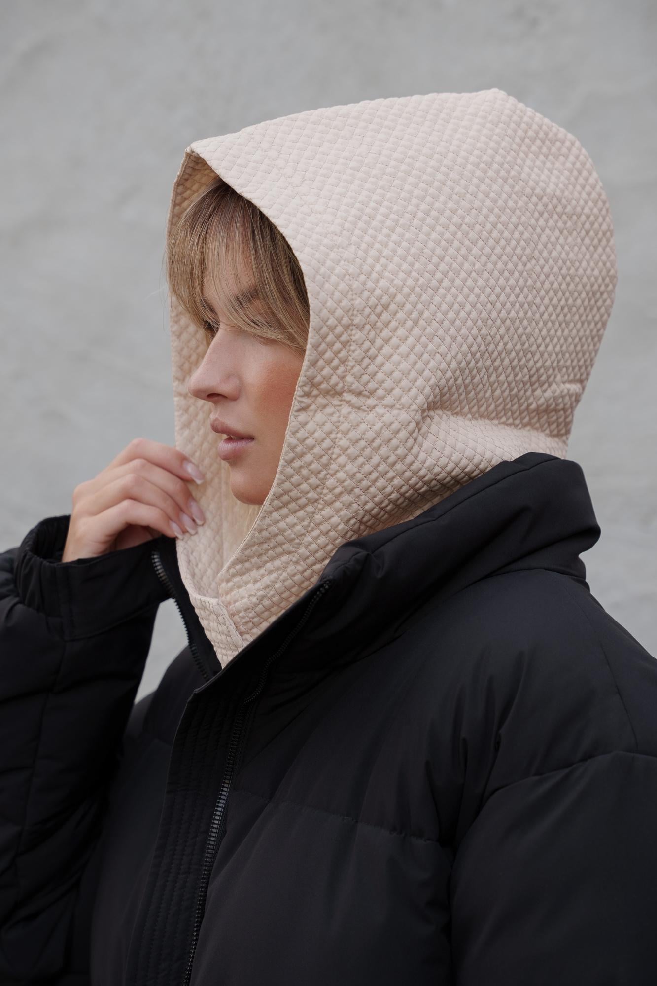 Шапка-капюшон Without Brand Sara Маленьку клітинку Beige (8055923)