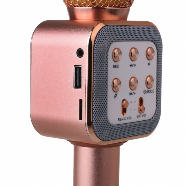 Бездротовий портативний Bluetooth мікрофон караоке Wster WS-1818 Pink - фото 4