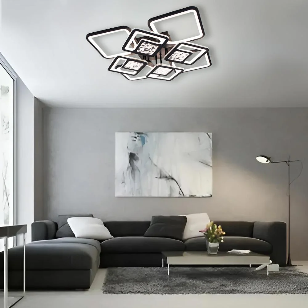 Люстра светодиодная ESLLSE TETRA TWIST 8S с пультом 165 Вт 595x595x110 мм Черный (10585) - фото 4