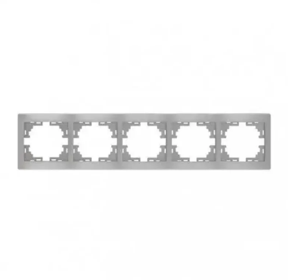 Рамка пятерная горизонтальная MIRA металл Серый (26264388)
