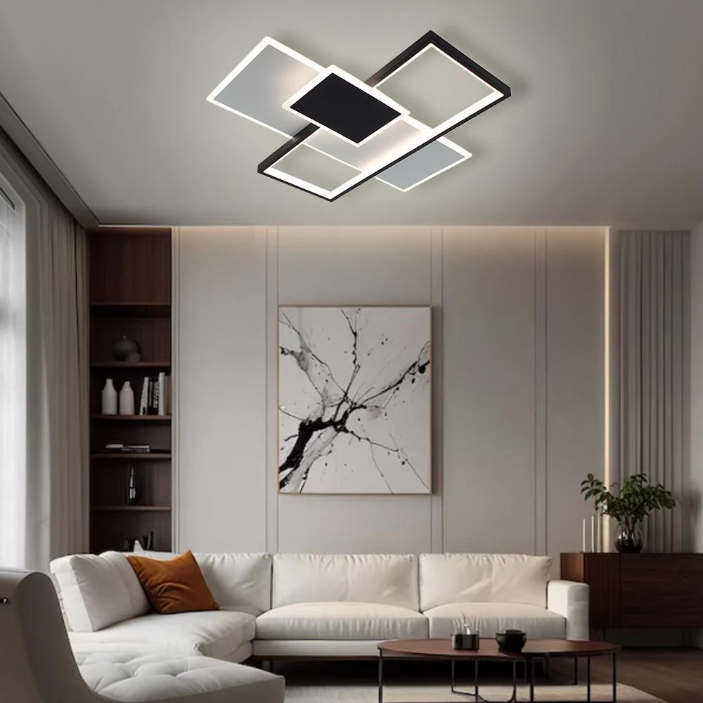 Люстра ESLLSE LAMPARAS 3L с пультом 90 Вт 500x500x61 мм Черно-белый (10559) - фото 6