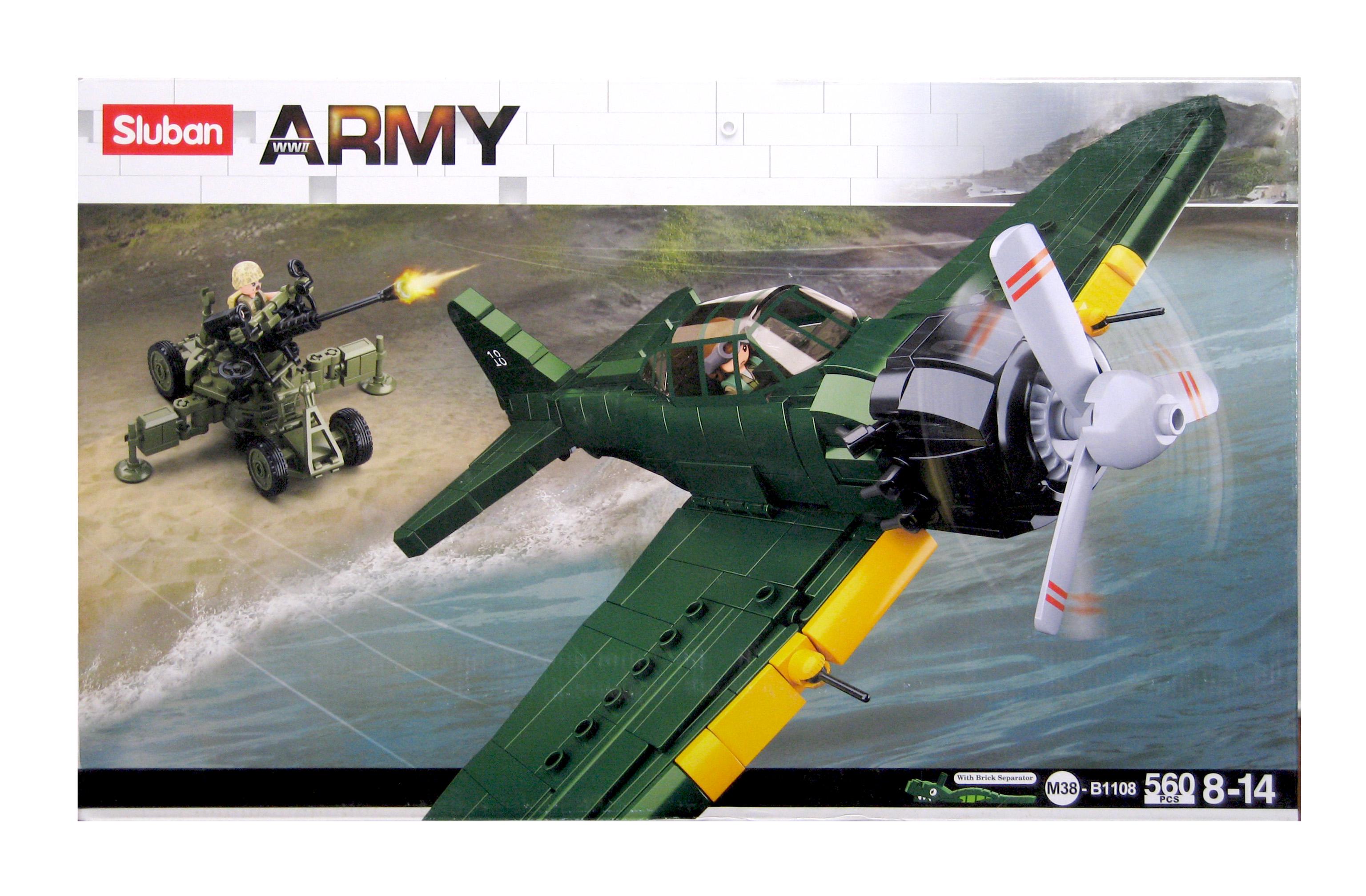 Конструктор Sluban M38-B1108 Истребитель Mitsubishi A6M Zero 560 деталей 2 фигурки