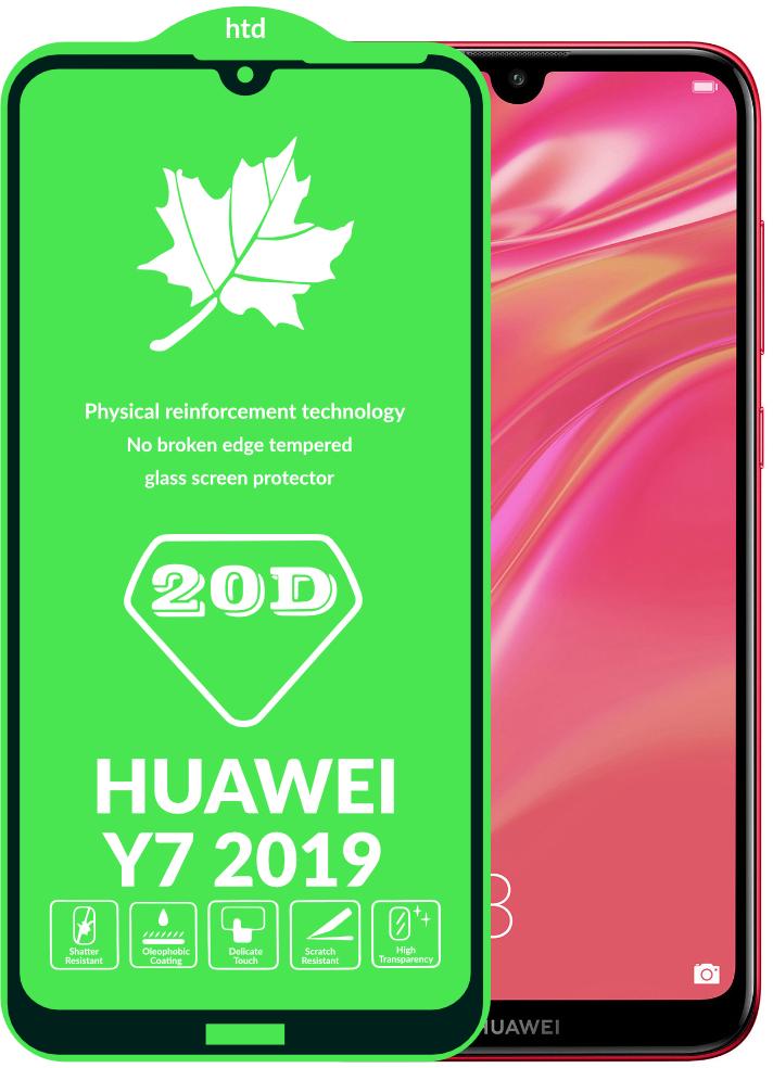 Защитное стекло 20D Glass для Huawei Y7 2019 большой радиус (15787)