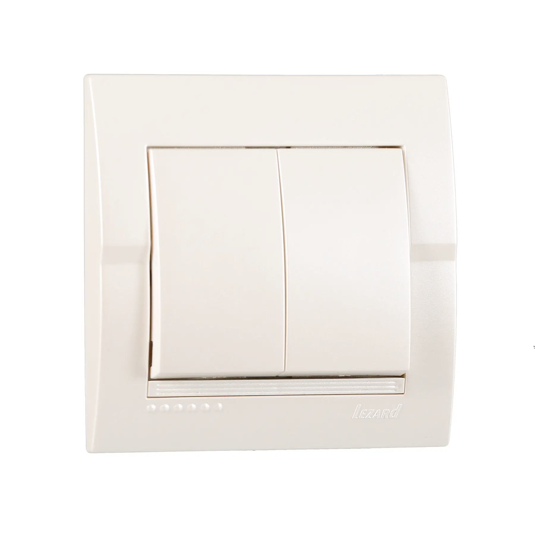 Выключатель Lezard Deriy 2-клавишный Белый металлик