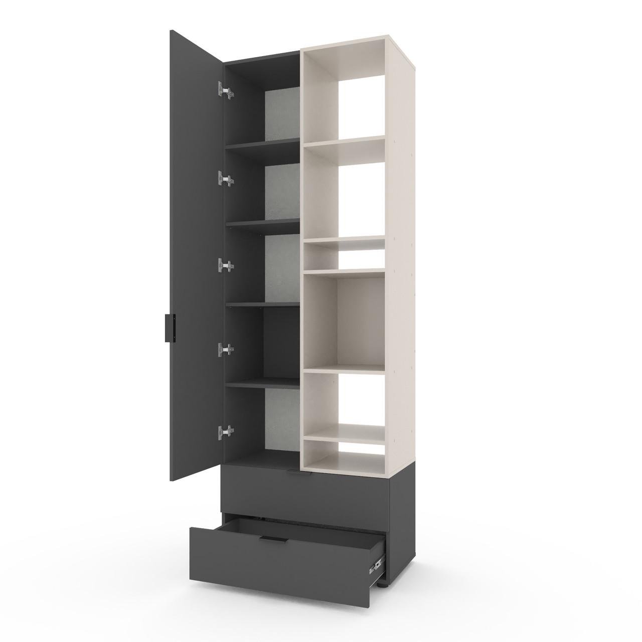 Шкаф Metkas Home A001R ЛДСП 800x420x2300 мм Антрацитовый/Кашемир