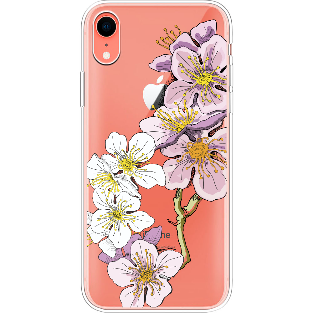 Чехол Boxface iPhone XR Cherry Blossom Прозрачный силикон (35417-cc4-35417)