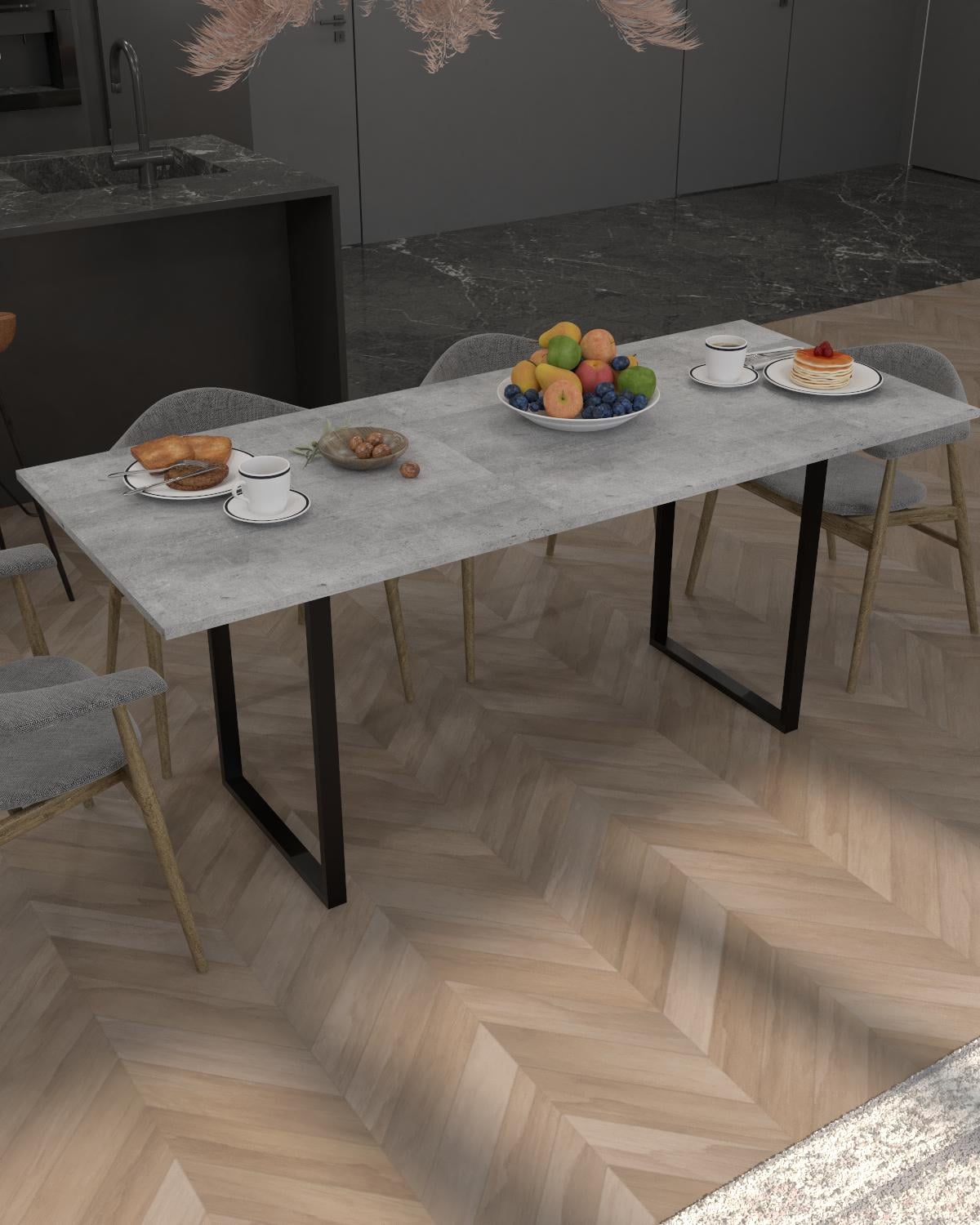 Стол обеденный EcoLoft Реймс DSP-1441-10 в стиле лофт Бетон Миллениум (DSP-1441-10) Стол обеденный EcoLoft Реймс DSP-1441-10 в стиле лофт Бетон Миллениум (DSP-1441-10)