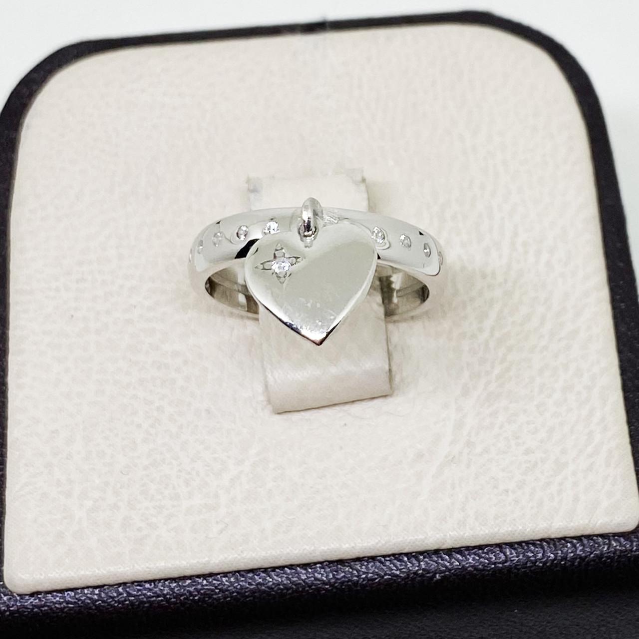 Каблучка срібна Серце з кубічним цирконієм р. 16,5 2,99 г (1797247455)