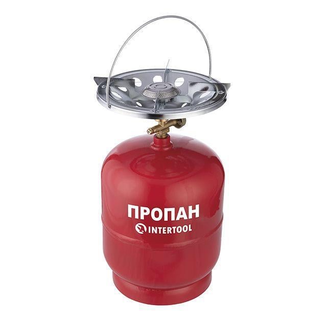 Баллон газовый туристический Intertool GS-0008 с горелкой 8 л - фото 1