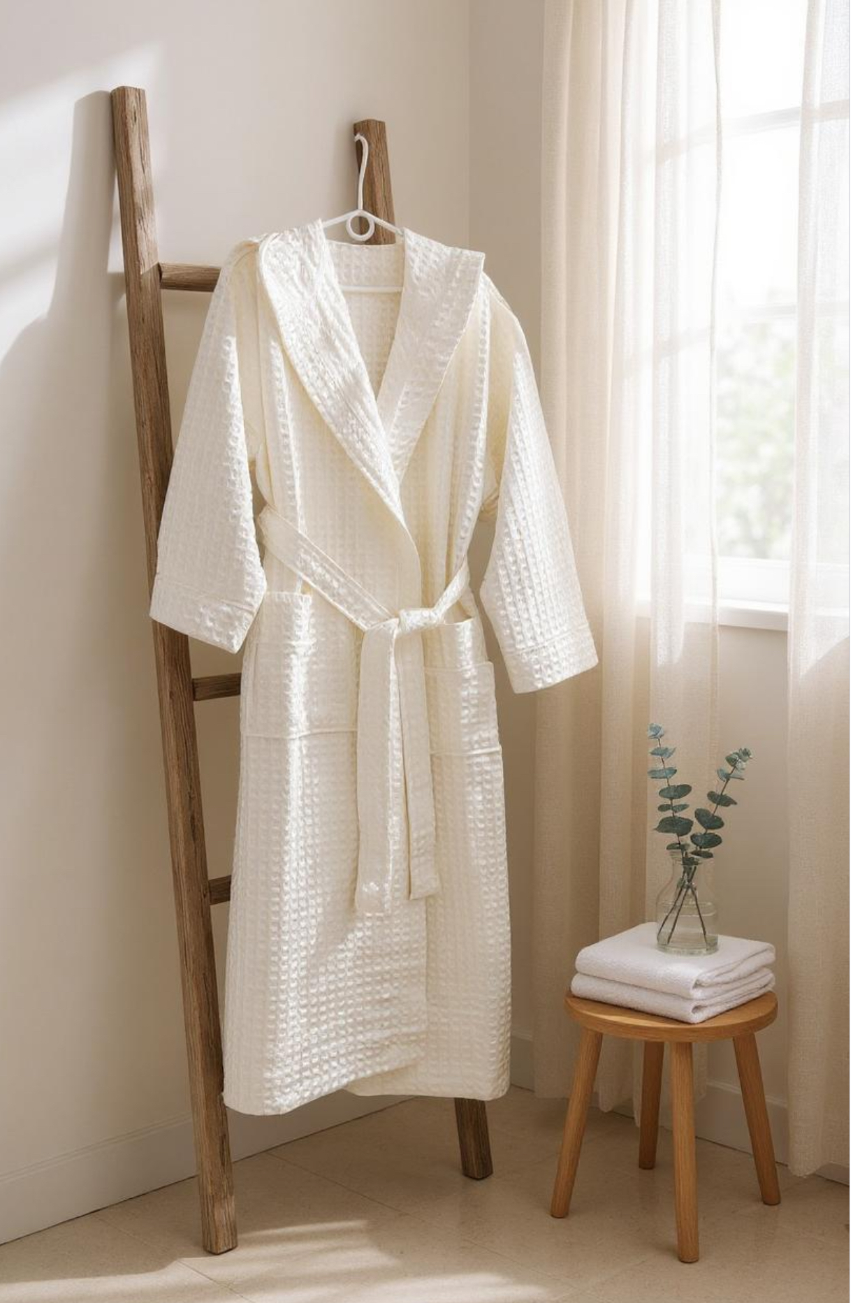 Халат жіночий вафельний Nusa M бавовна Білий (2703973337)