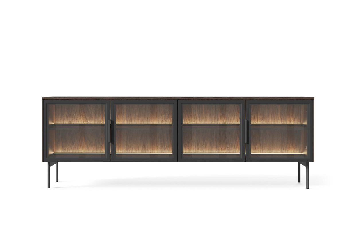 Тумба под телевизор с подсветкой Perfect Home Lumi 4D/181 4-дверная Дуб Дунин (PFH-091388)