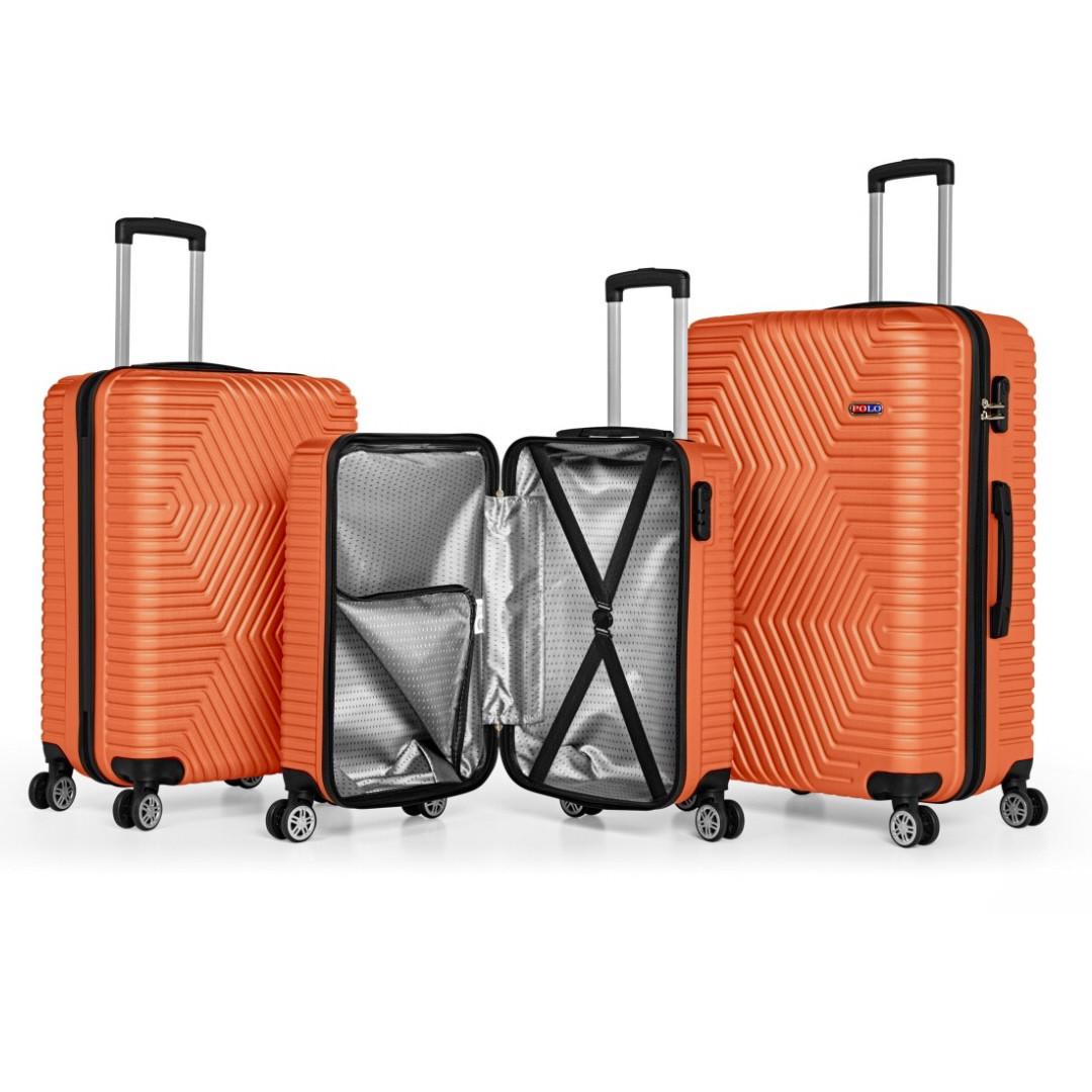 Валіза Polo ПК019-S полікарбонат на 4-х подвійних колесах маленька S 50 л Помаранчевий - фото 2