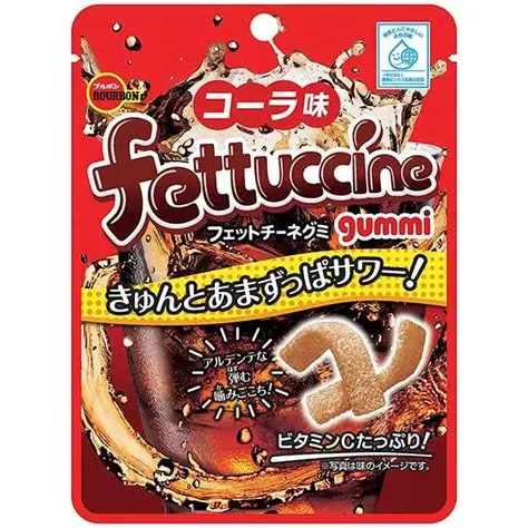 Желейки BOURBON Fettuccine Gummy Cola зі смаком коли 50 г Желейки BOURBON Fettuccine Gummy Cola зі смаком коли 50 г