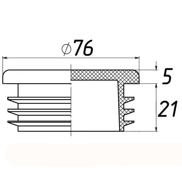 Заглушка Steelfix 76 мм внутрішня кругла для труби пласка Чорний (081196) - фото 2