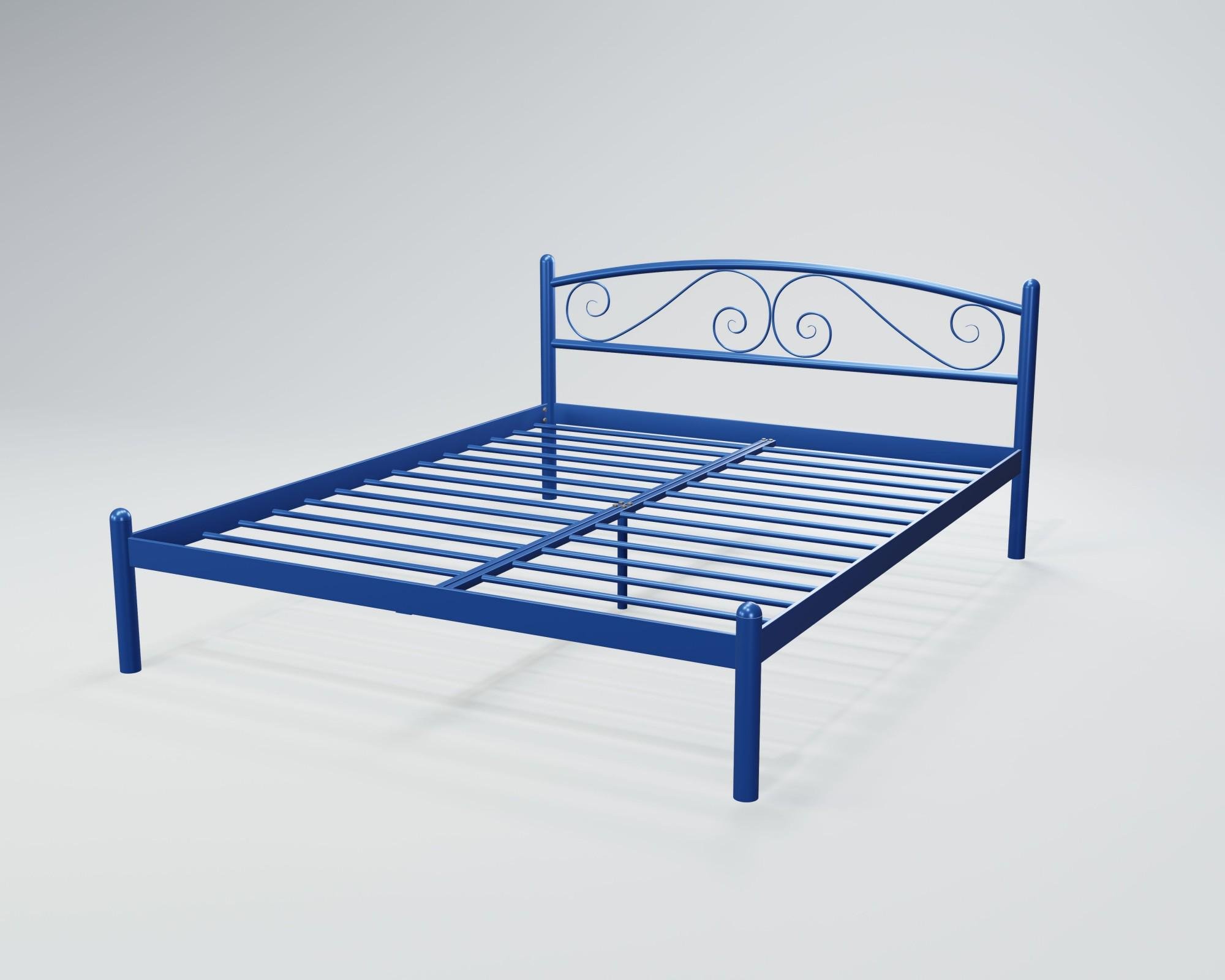 Кровать двухспальная ViolaDesign 140х190 Синий