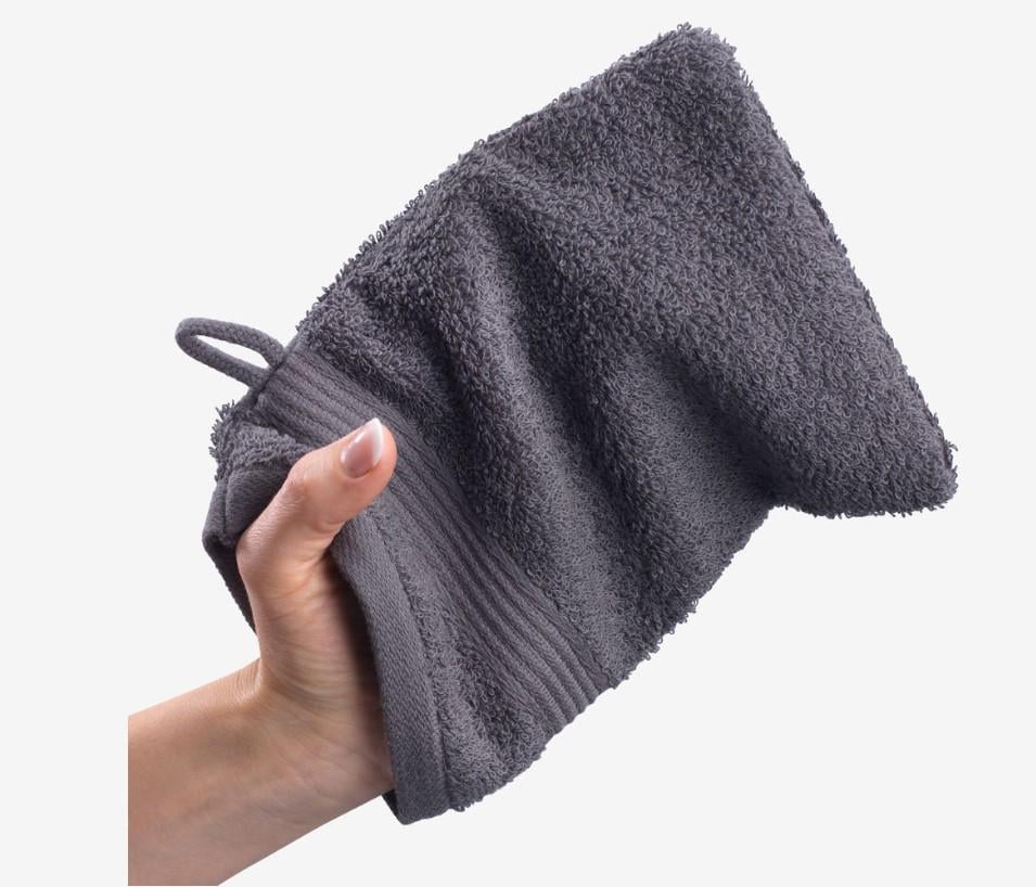 Мочалка хлопковая 15x20 см Темно-серый