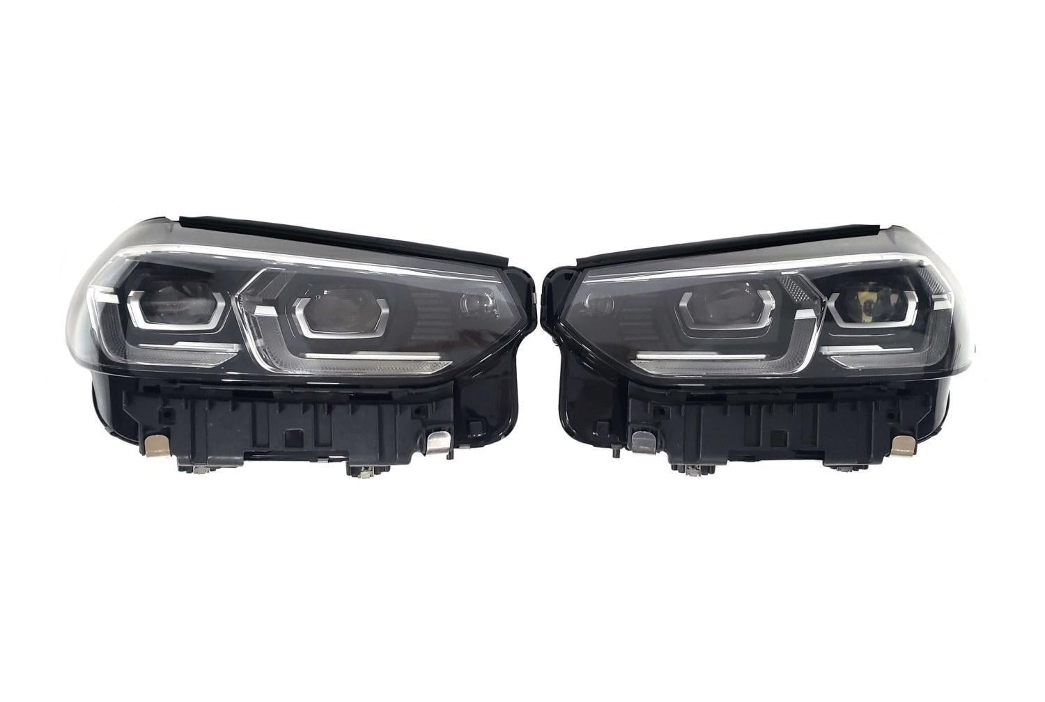 Передние фары 1234 Upgrade для BMW X3 G01 2018- гг. поликарбонат Хром (148035)