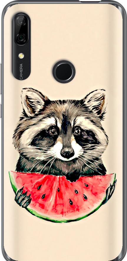Чехол на Huawei P Smart Z Енотик с арбузом (4605u-1704-42517)