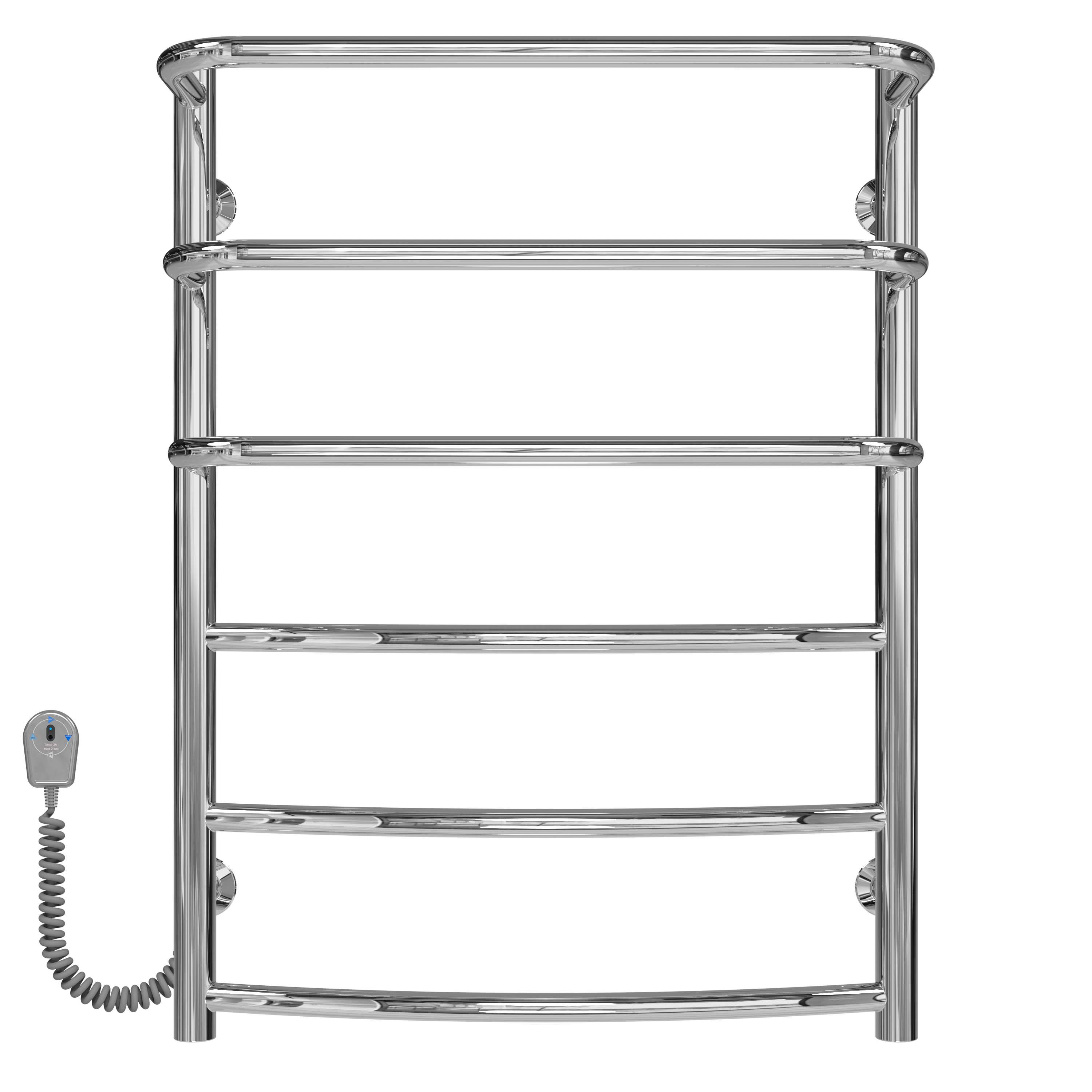 Полотенцесушитель электрический Deffi Каскад Дуга П6 EF16 левое подключение нержавеющая сталь 500х700 мм Хром (C.KD.70.50.6.E.C.L.5)