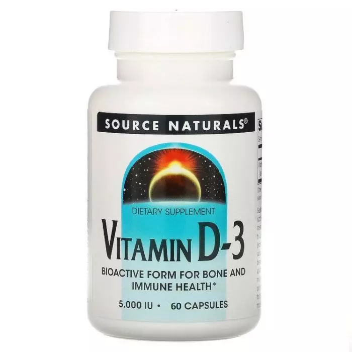 Витамин D-3 5000 МЕ Vitamin D-3 Source Naturals 60 капсул (SN2336)