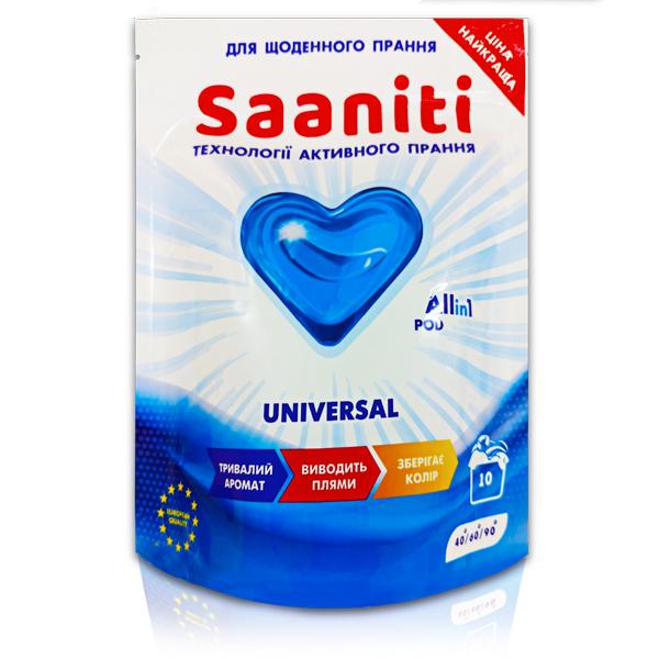 Капсулы гелевые для стирки Saaniti Universal для ежедневной стирки 10 шт.