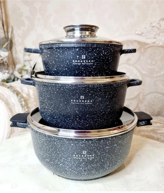 Набір посуду Edenberg 6 пр. з мармуровим покриттям (EB-8140) - фото 4 Набір посуду Edenberg 6 пр. з мармуровим покриттям (EB-8140) - фото 4