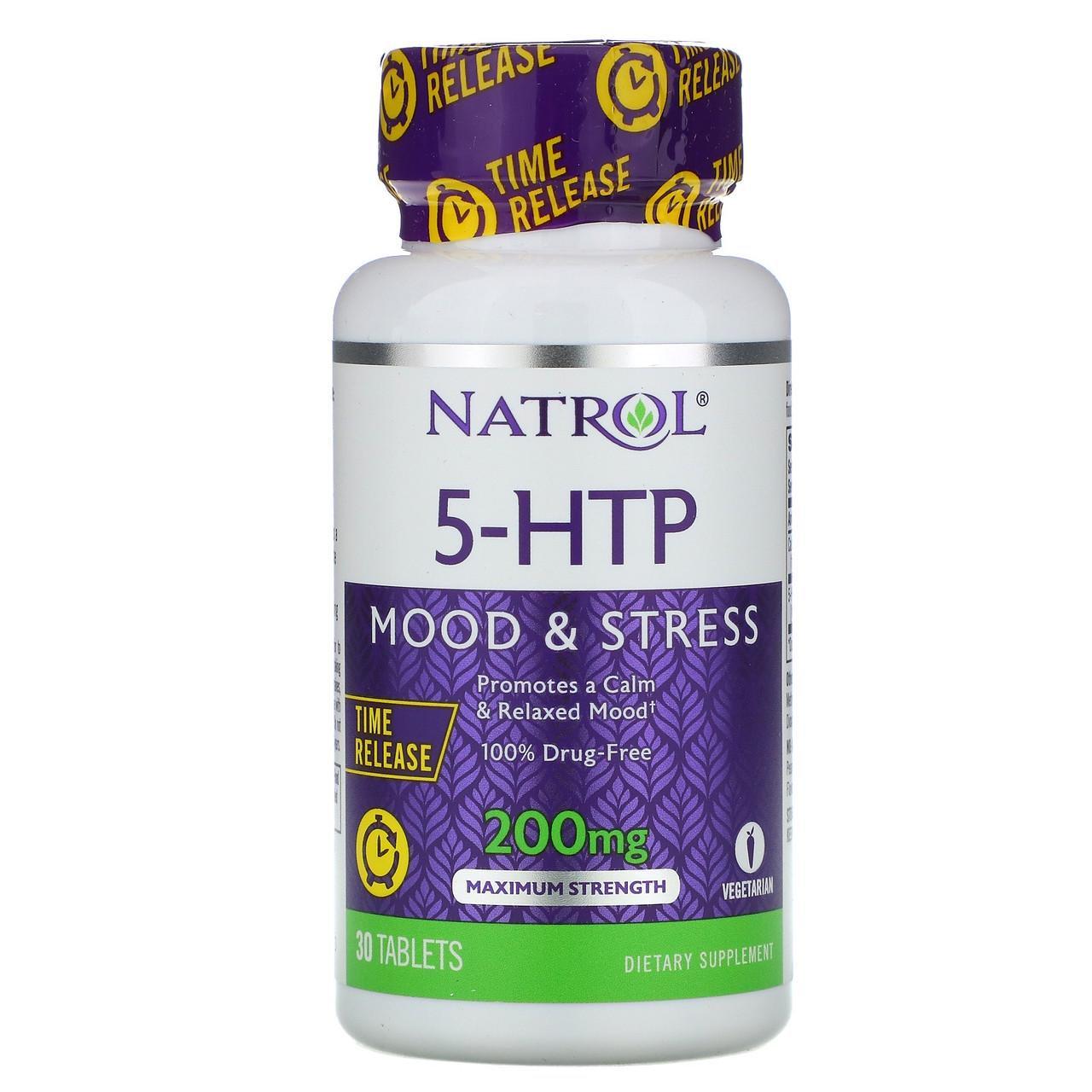 Гидрокситриптофан Natrol 5-HTP 200 мг медленное высвобождение 30 таблеток